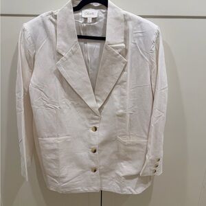 Chic White Linen Oversized Blazer by Cleobella